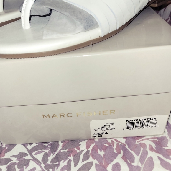 White Leather  Marc Fisher Sandals - Picture 4 of 6
